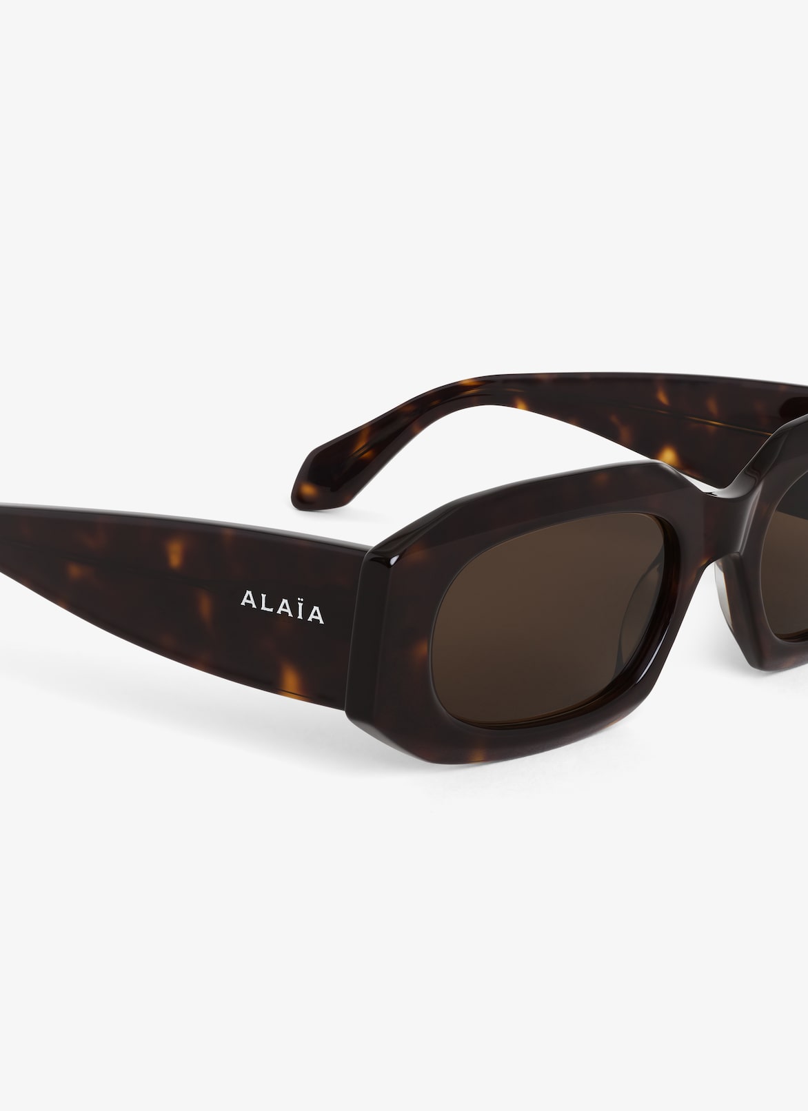 RECTANGULAR SUNGLASSES ALAÏA DARK HAVANA RECTANGULAR SUNGLASSES